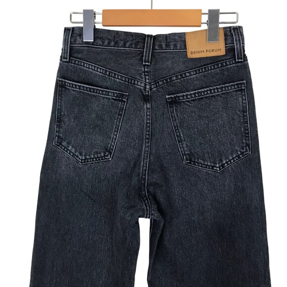 Denim Forum The Coco High Rise  Wide Leg 33L Black Jeans Size 24 - Picture 7 of 9
